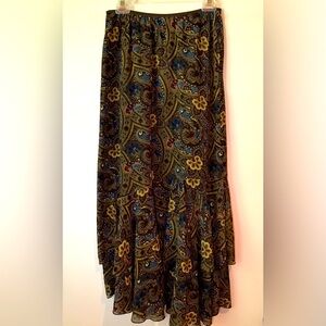S Double D Ranch Floral Paisley Maxi Skirt